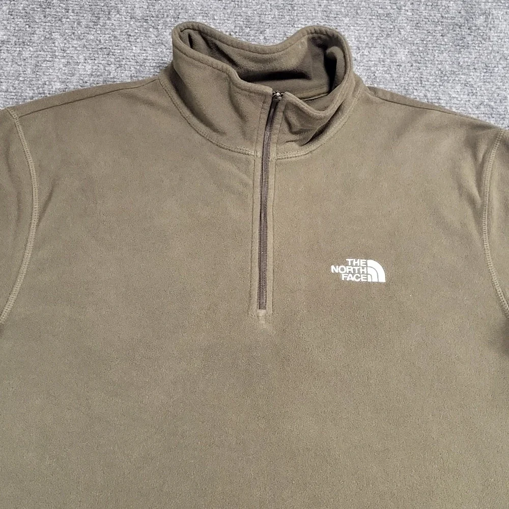 The North Face Men's Glacier Fleece 1/4 Zip Jacket Green Sweater Size Medium